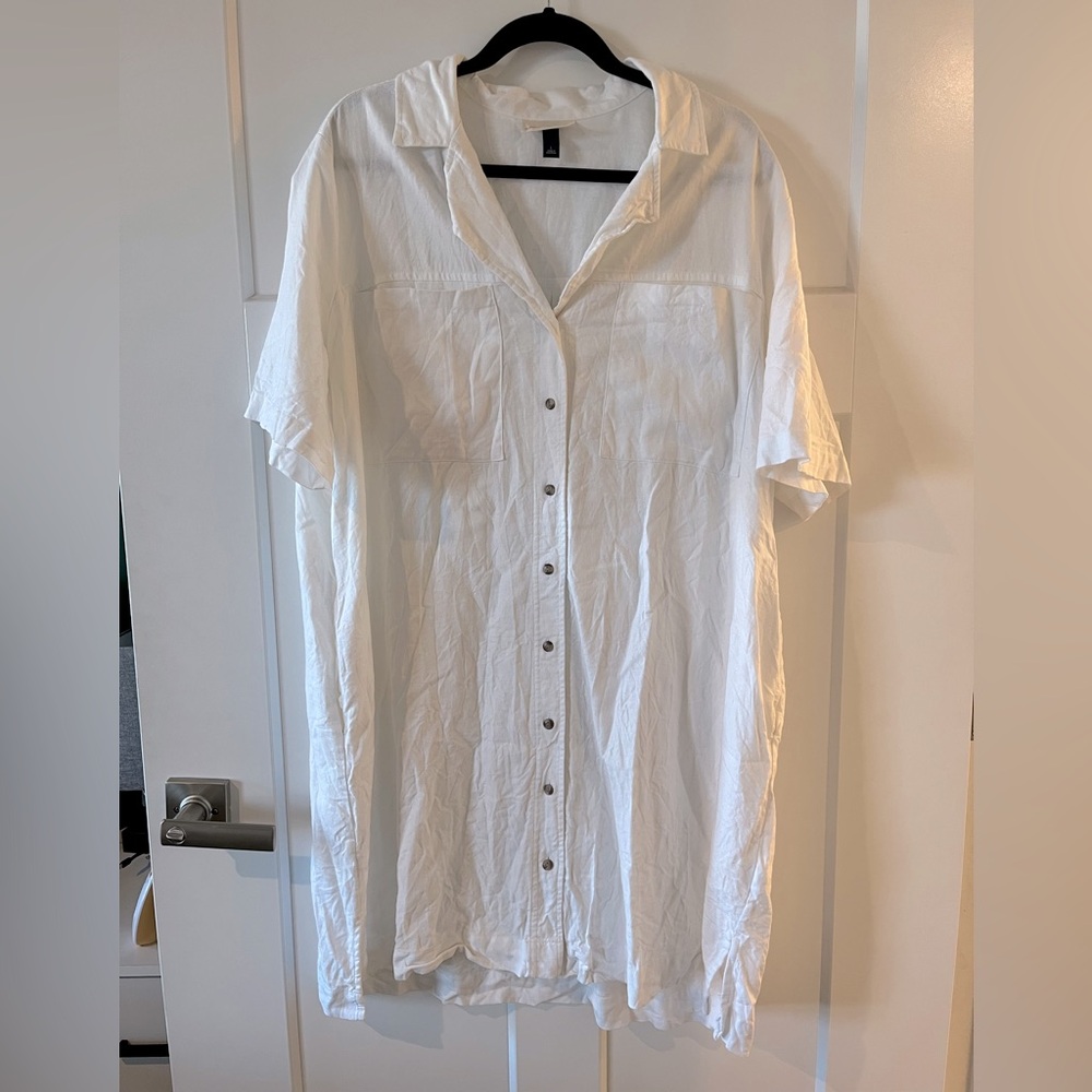 White linen dress size L